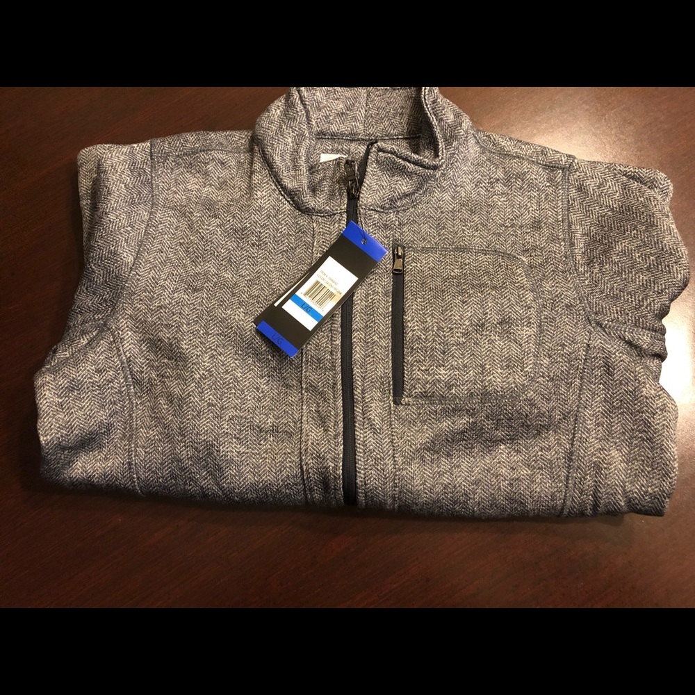 NWT Ladies Zip Up Jacket in Gray Herringbone
